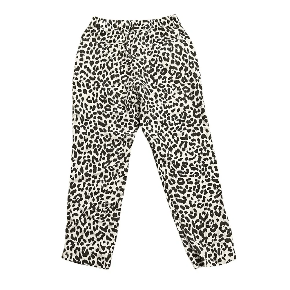 J.Crew Linen Leopard Print Pants Size 4 Tall Relaxed Lightweight Animal‎ Print
